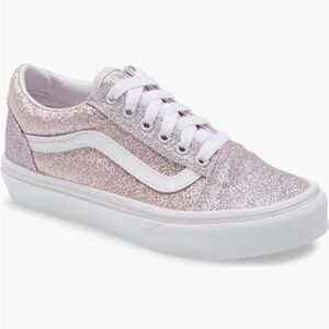 Vans Old Skool Pink Glitter Sneakers | Girls Size 3